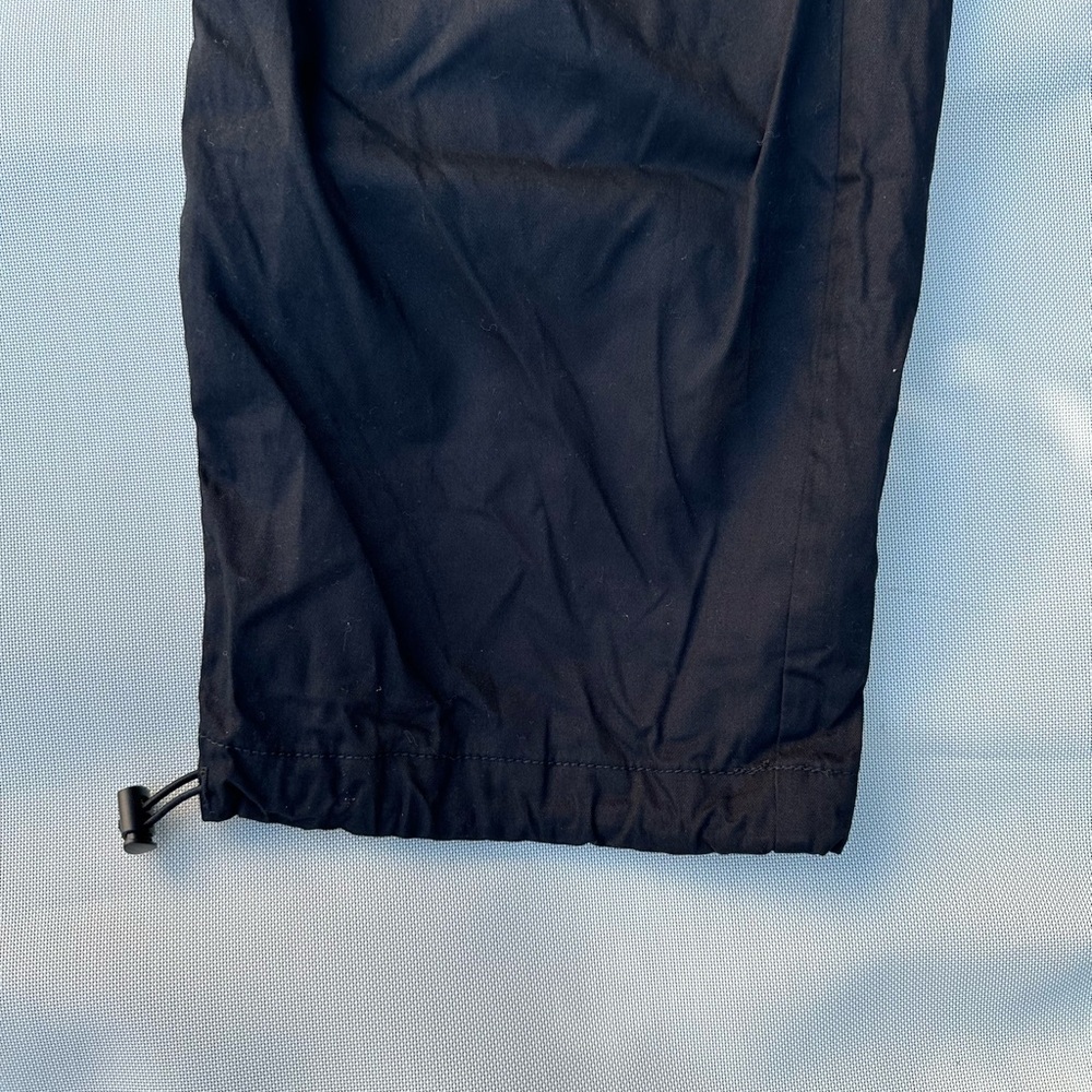 Women's Black Cargo Pants with Drawstring Waist - Picture 4 of 10